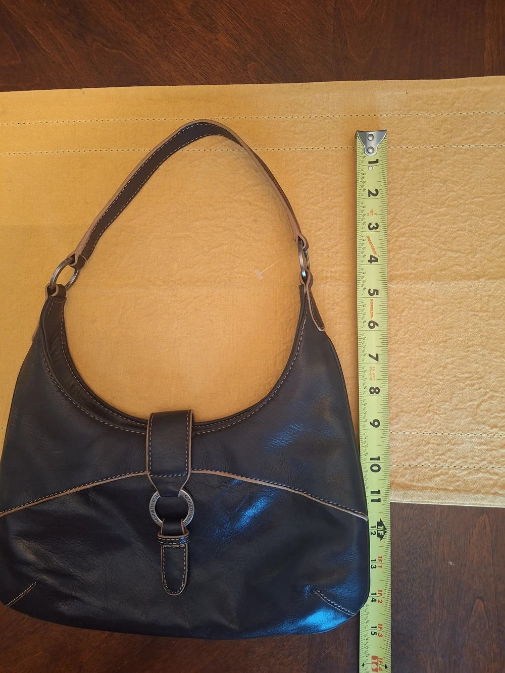 Y2K NICE!! Black Leather Hobo Bag Half Moon Shoulder Purse